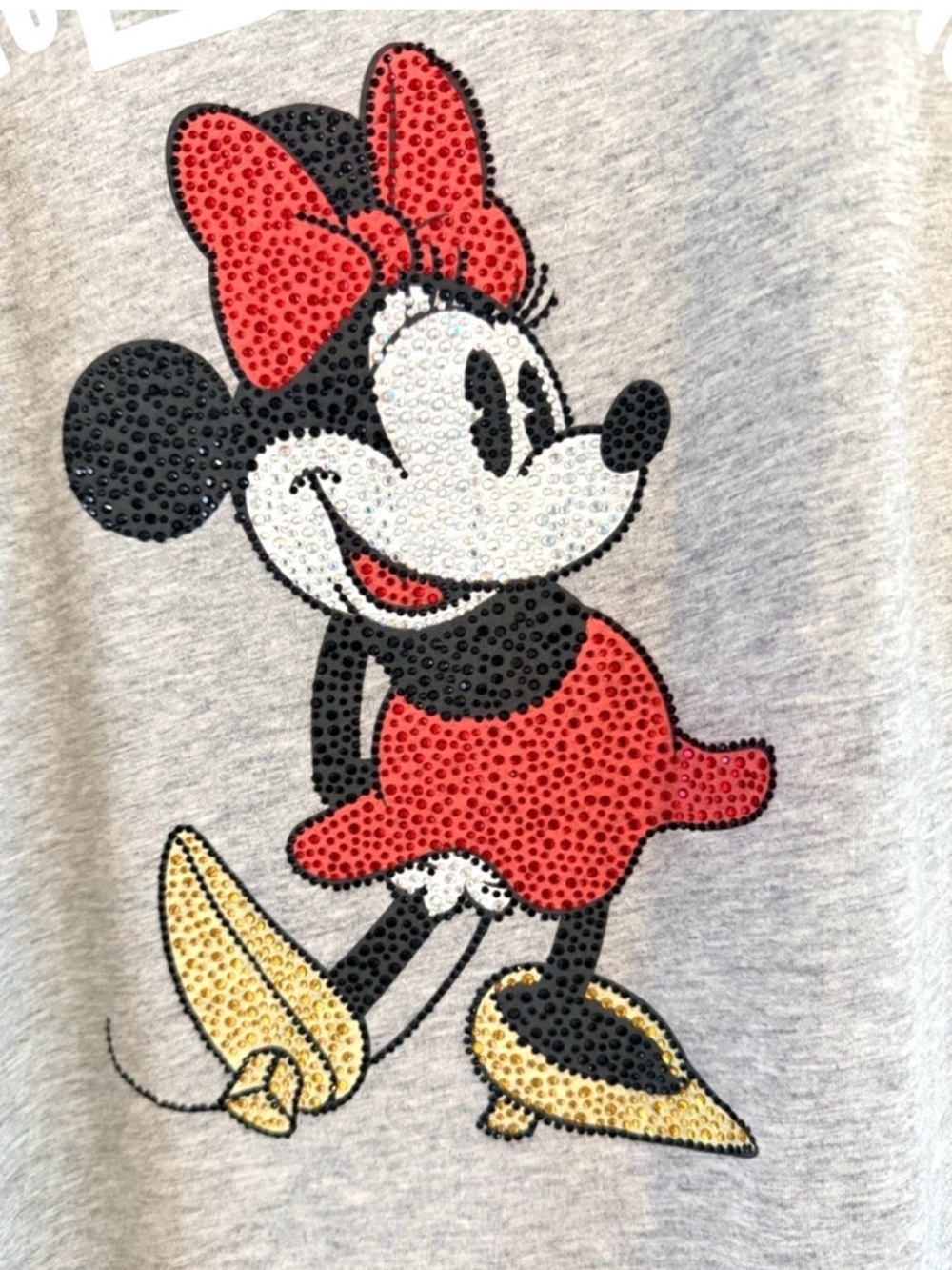 NWT Walt Disney World Gray Minnie Mouse Rhinestone Graphic Tee Size XL